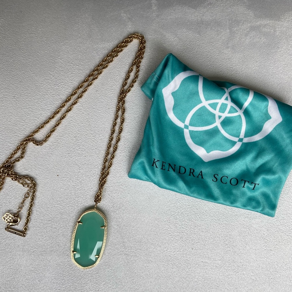 Kendra Scott Long necklace w/ turquoise pendant